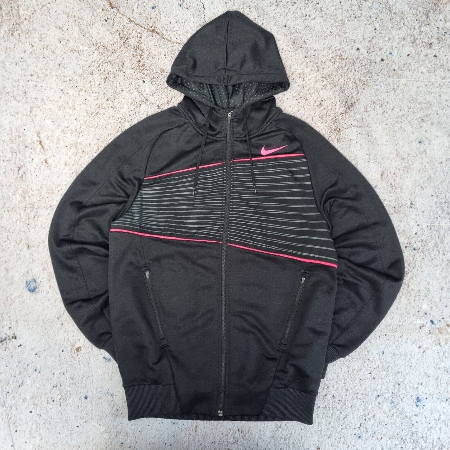 NIKE MERCURIAL MVSF FOOTBALL FULL ZIP TRACK JACKET BLACK PINK SIZE M