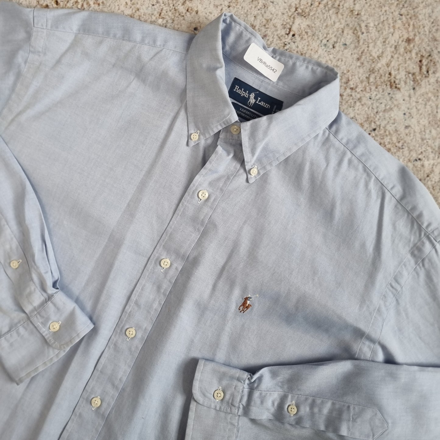 Ralph Lauren OXFORD SHIRT YARMOUTH PINPOINT 35 - Blue - Size 16.5