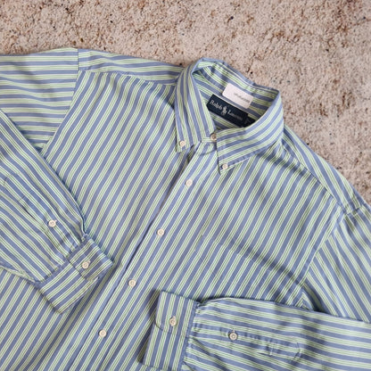 Ralph Lauren OXFORD SHIRT STRIPE GREEN  - Blue - Size L