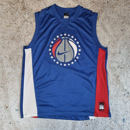 NIKE Basketball Mens Jersey Blue Sleeveless M Retro 2000