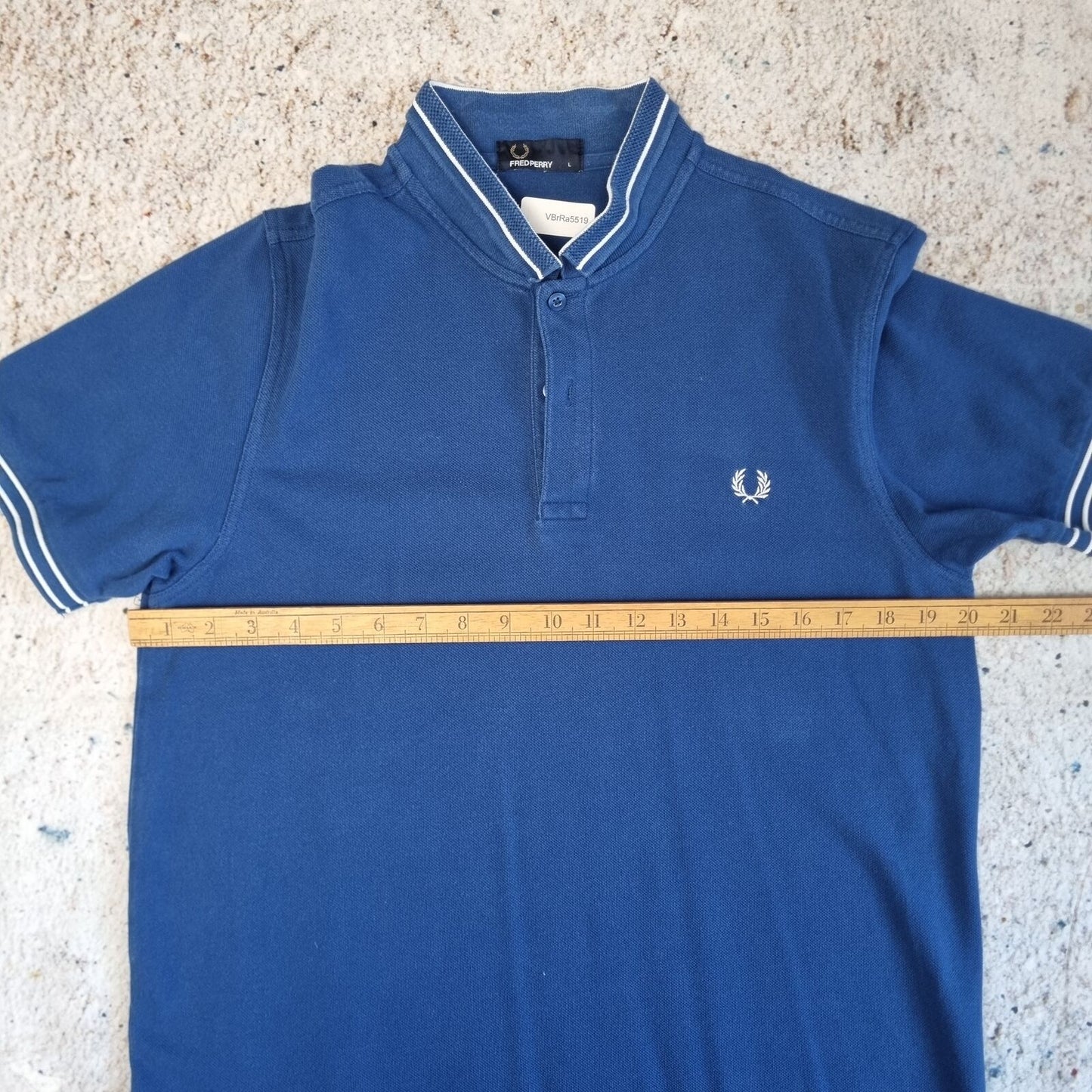 Fred Perry POLO SHIRT WHITE BLUE DETAILING - Blue - Size L