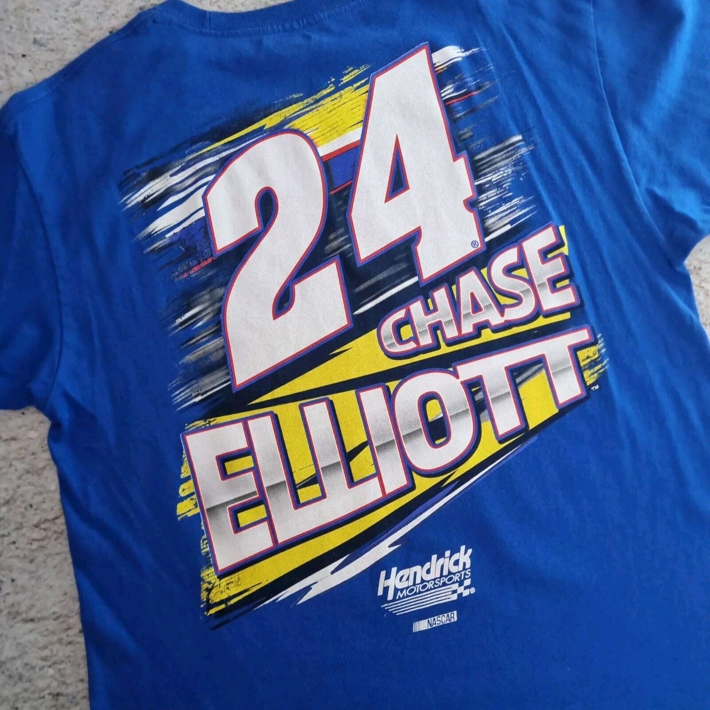 Nascar MOTORSPORTS Chase Elliott #24 Graphic Print Car Mens T-Shirt Blue USA L