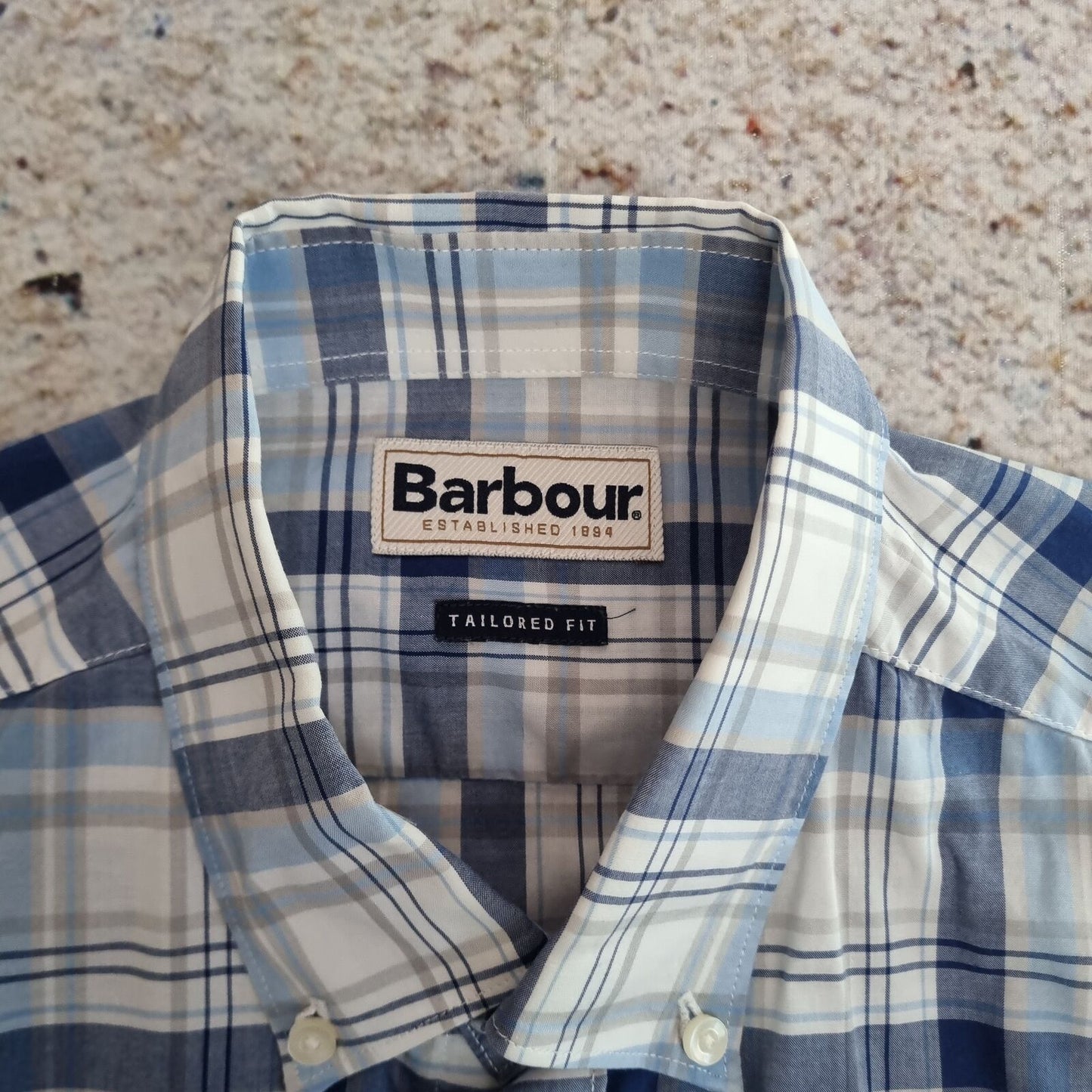 Barbour OXFORD SHIRT GERALD SHIRT SHORT SLEEVE CHECK - Blue - Size M