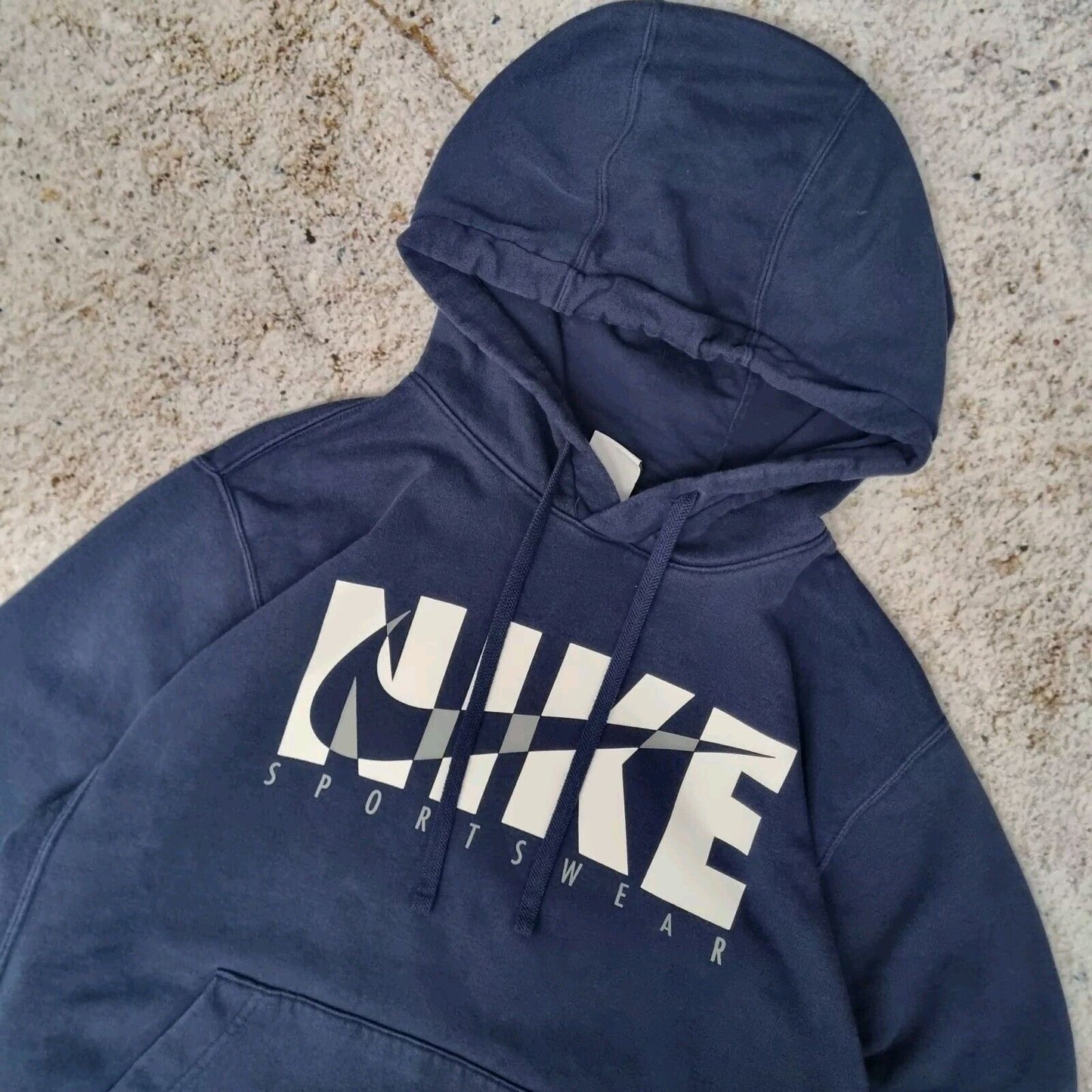 Nike Sportswear Hoodie Swoosh Logo Pullover Blue Size S