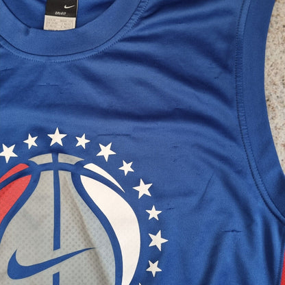 NIKE Basketball Mens Jersey Blue Sleeveless M Retro 2000