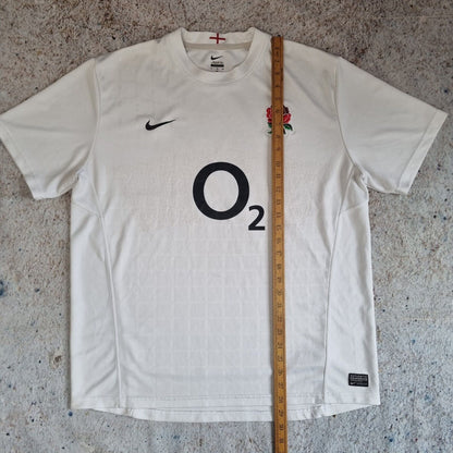 Nike ENGLAND Rugby Home Shirt Jersey Mens XL 2011 White O2