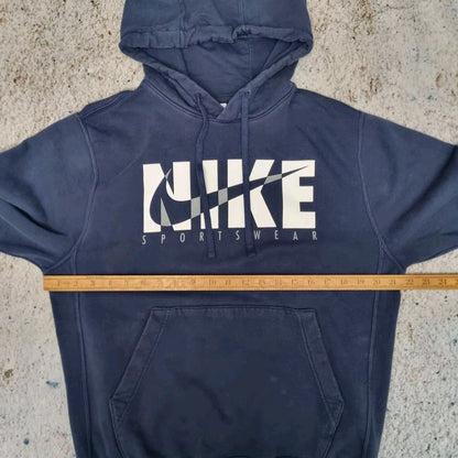 Nike Sportswear Hoodie Swoosh Logo Pullover Blue Size S