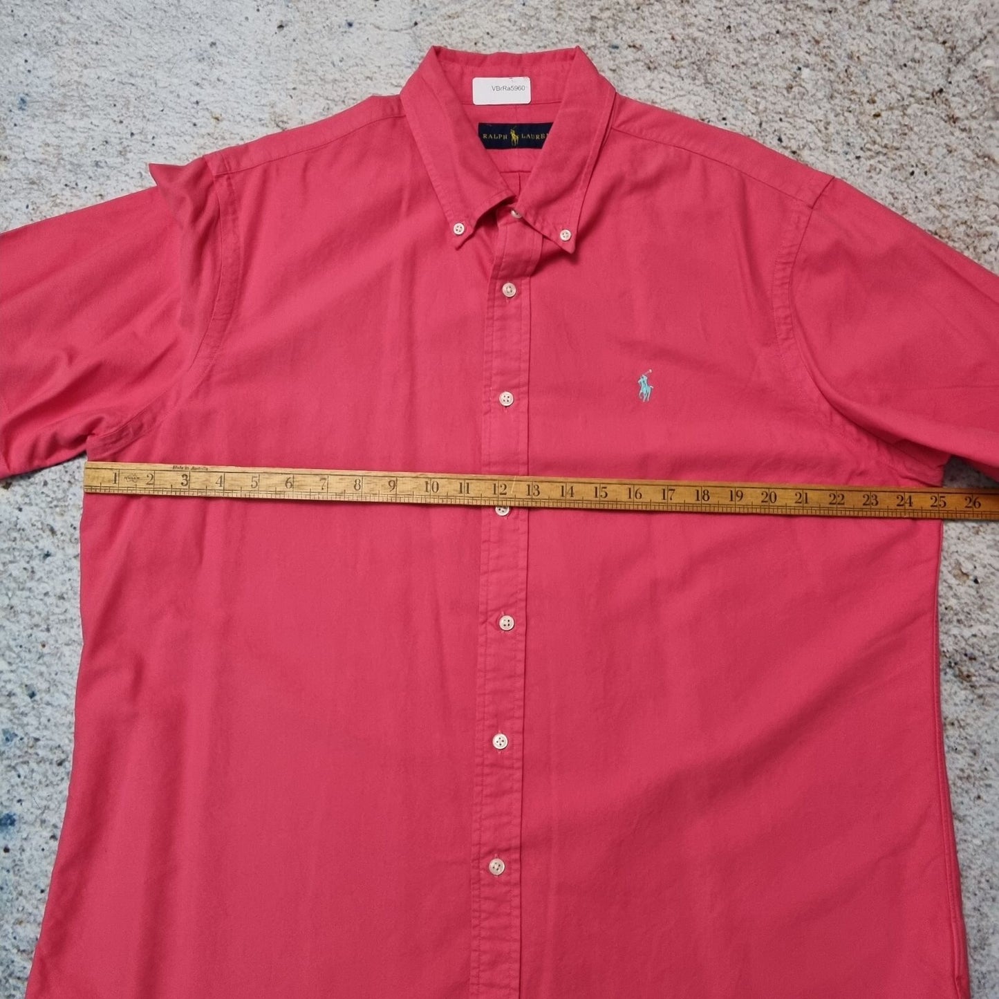 Ralph Lauren OXFORD SHIRT SHORT SLEEVE MENS - Pink - Size XL