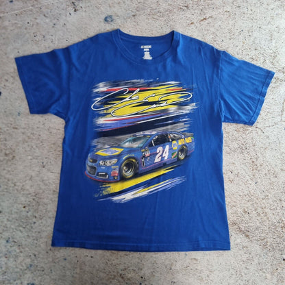 Nascar MOTORSPORTS Chase Elliott #24 Graphic Print Car Mens T-Shirt Blue USA L