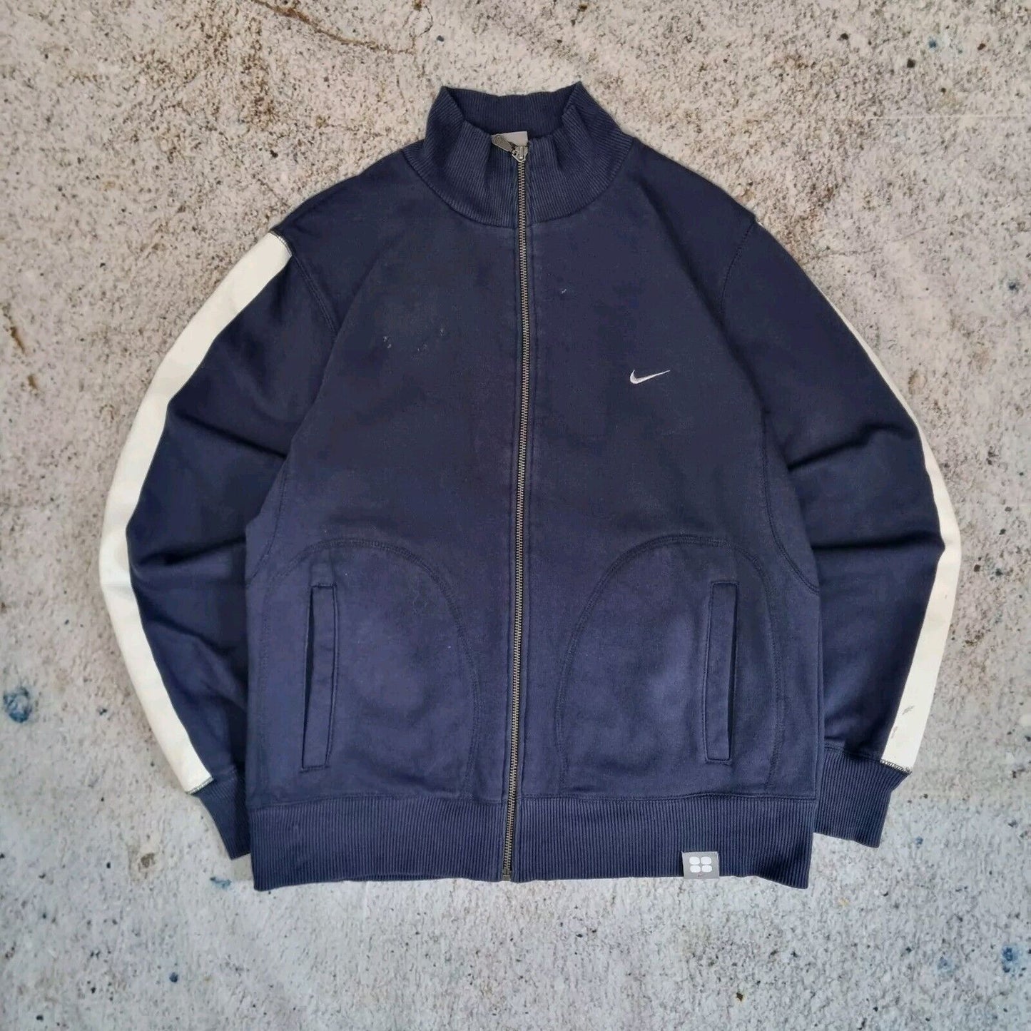 NIKE ITALIA ITALY VINTAGE TRACKSUIT JACKET FULL ZIP SIZE SMALL NAVY BLUE Y2K