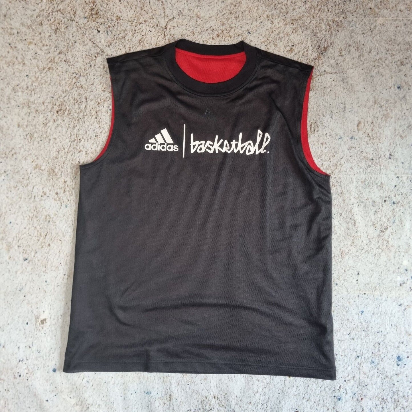 ADIDAS BASKETBALL JERSEY BASKETBALL REVERSIBLE SIZE S Black Red Retro