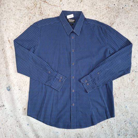 Barbour INTERNATIONAL SHIRT SLIM FIT CHECK GINGHAM - Blue - Size XL