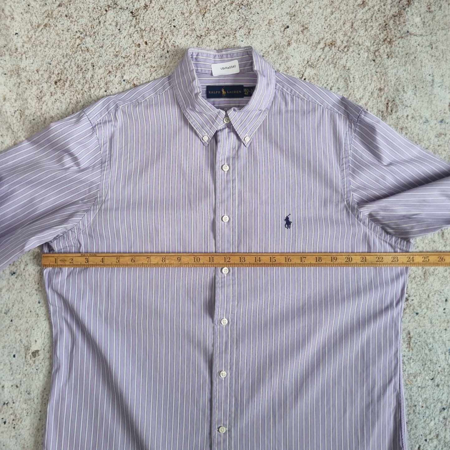 Ralph Lauren OXFORD SHIRT STRIPE 42  - Purple - Size 16.5