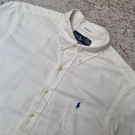 Ralph Lauren OXFORD SHIRT CLASSIC FIT PLAIN SHORT SLEEVE - White - Size M