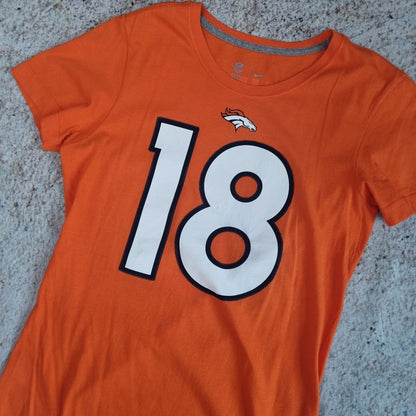 Nike T-SHIRT DENVER BRONCOS WOMENS TOP TEE NFL MANNING #18 - Orange - Size M