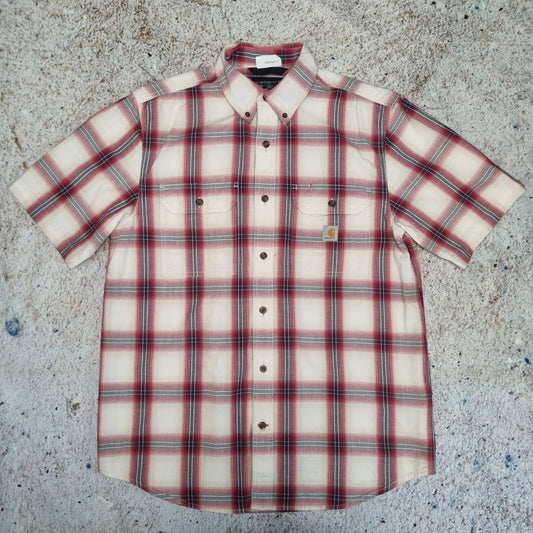 Carhartt WORK WEAR SHIRT SHORT SLEEVE LOOSE FIT CHECK - Red - Size M