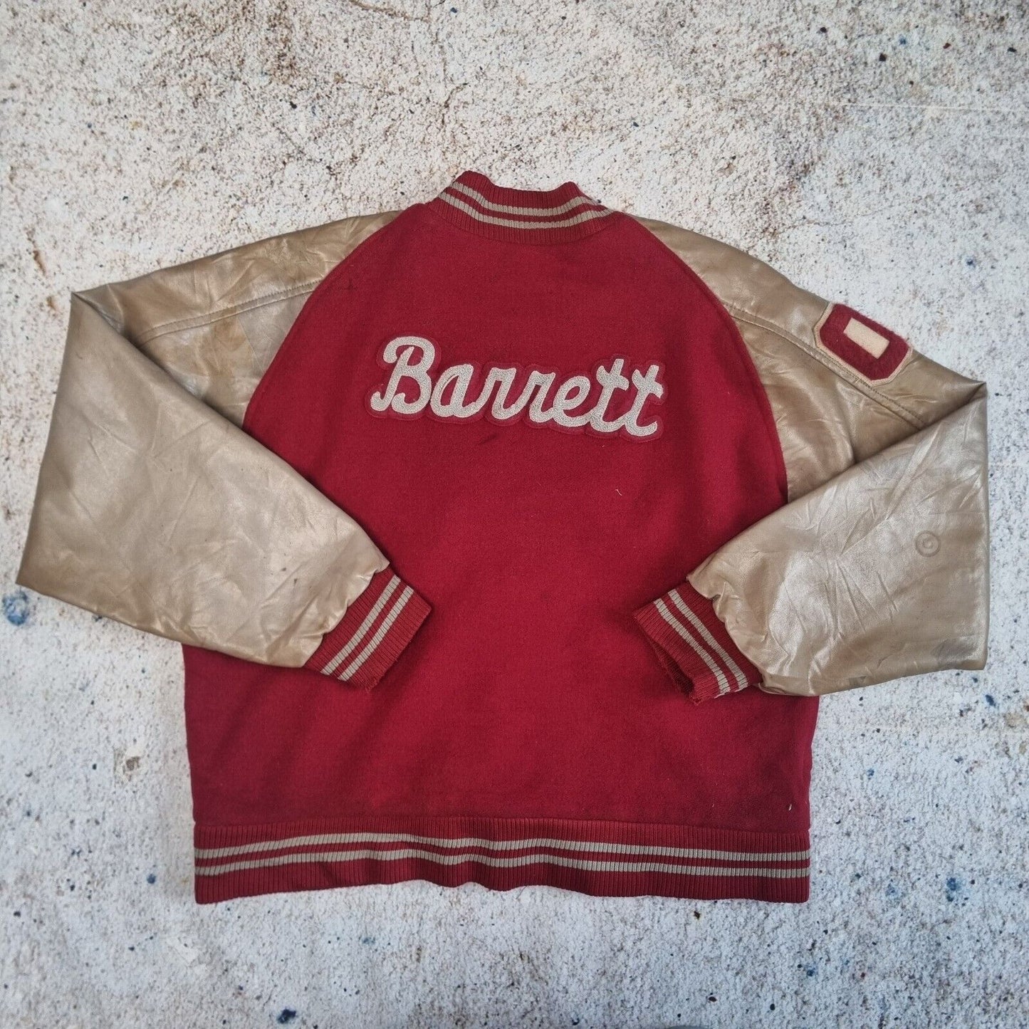 Vintage 80s Wool Varsity Jacket XL Made in USA Women's Red Brown