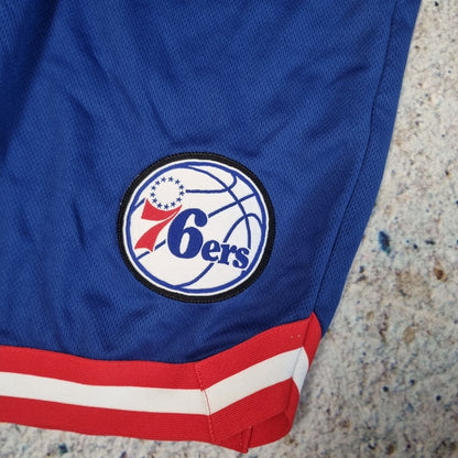 PHILADELPHIA 76ERS NBA BASKETBALL  SHORTS UNK JOEL EMBIID BLUE MEN'S MEDIUM