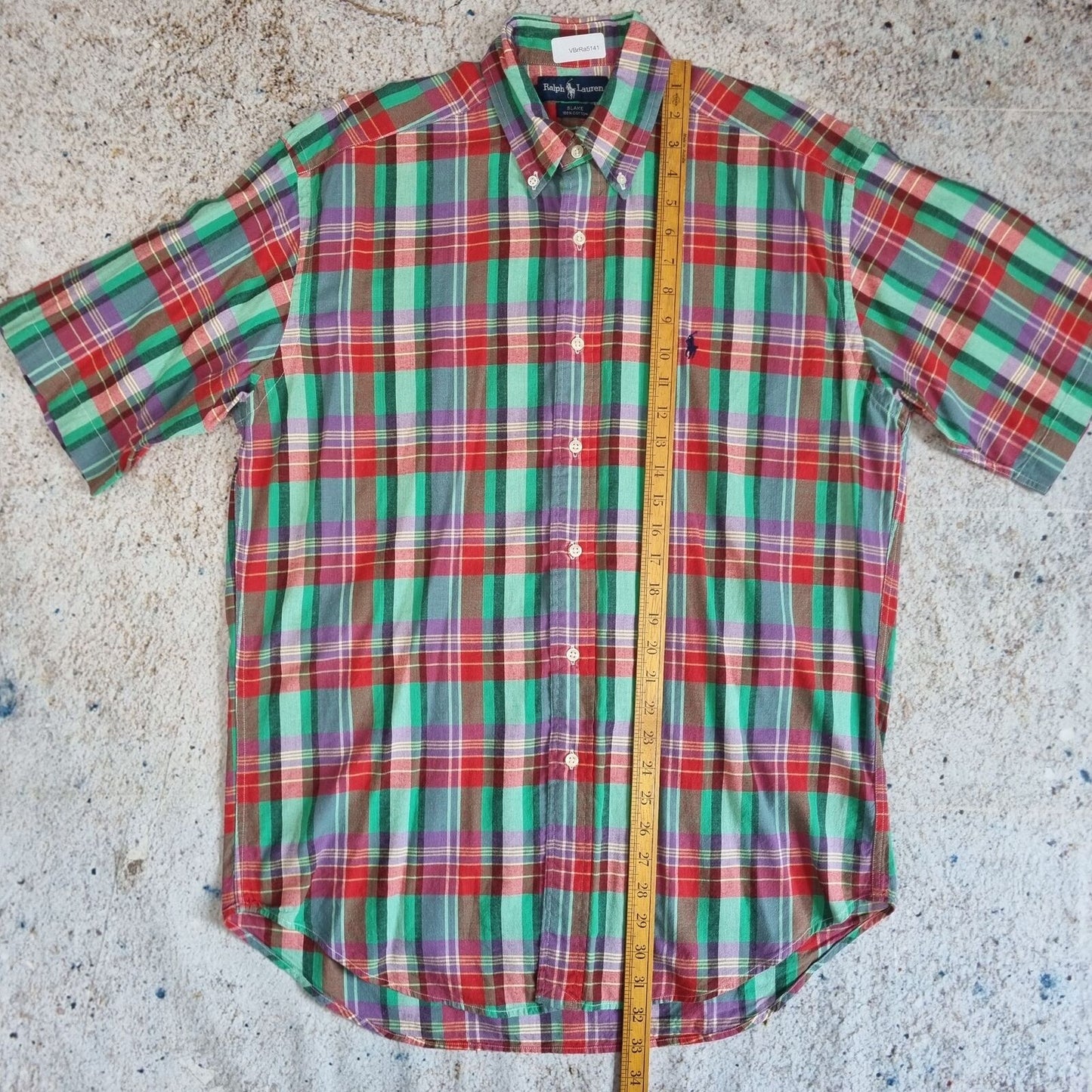 Ralph Lauren OXFORD SHIRT BLAKE CHECK SHORT SLEEVE - Red - Size M