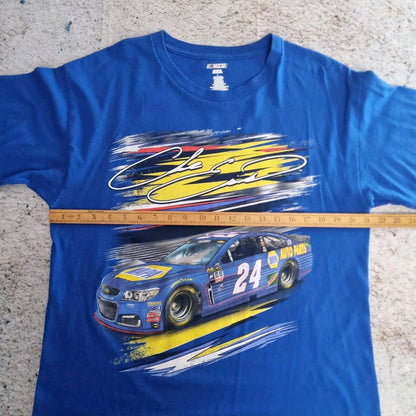 Nascar MOTORSPORTS Chase Elliott #24 Graphic Print Car Mens T-Shirt Blue USA L