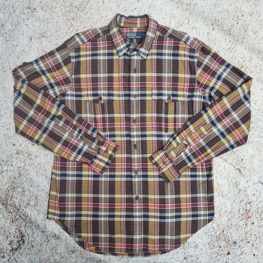 Polo Ralph Lauren MILITARY SHIRT CHECK  - Brown - Size L