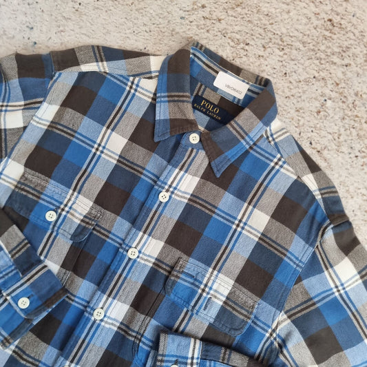 Polo Ralph Lauren Flannel Shirt Check Mens  - Blue - Size M