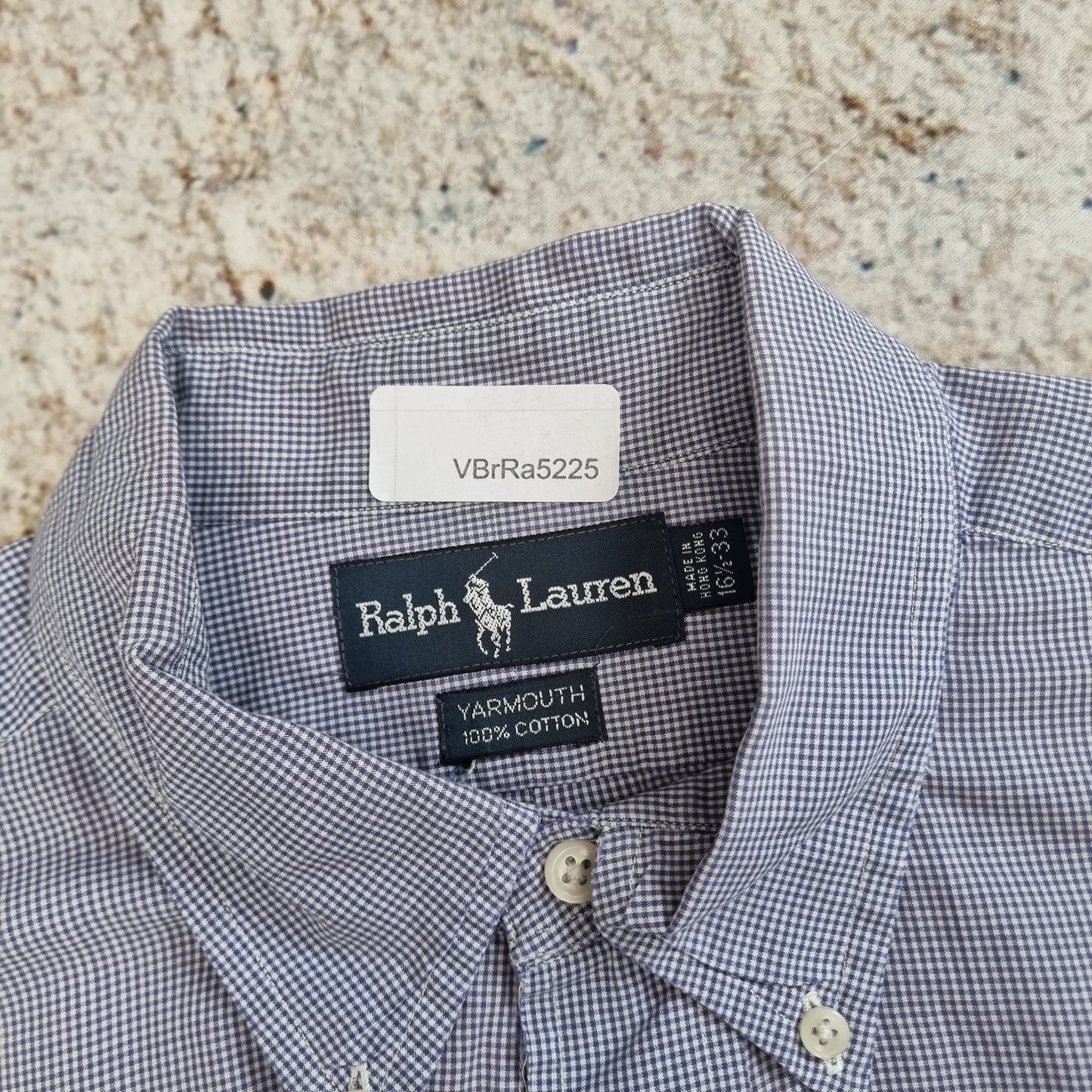 Ralph Lauren OXFORD SHIRT YARMOUTH GINGHAM 33 - Blue - Size 16.5