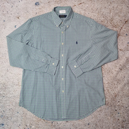 Polo Ralph Lauren OXFORD SHIRT CHECK GINGHAM WIMBLEDON COLOUR - Green - Size L