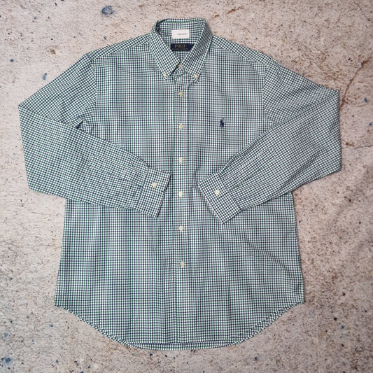 Polo Ralph Lauren OXFORD SHIRT CHECK GINGHAM WIMBLEDON COLOUR - Green - Size L