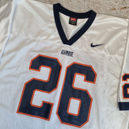 Nike Illinois Fighting Illini NFL Jersey US Football #26  - White - Size L