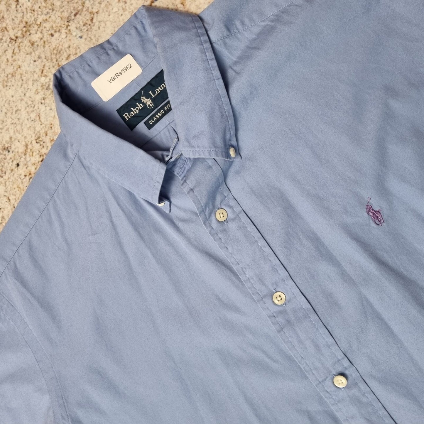 Ralph Lauren OXFORD SHIRT CLASSIC FIT PLAIN SHORT SLEEVE - Blue - Size L