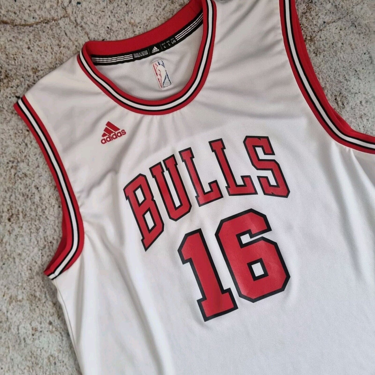 Adidas Chicago Bulls Jersey PAUL GASOL #16 Shirt Size L Men Red White