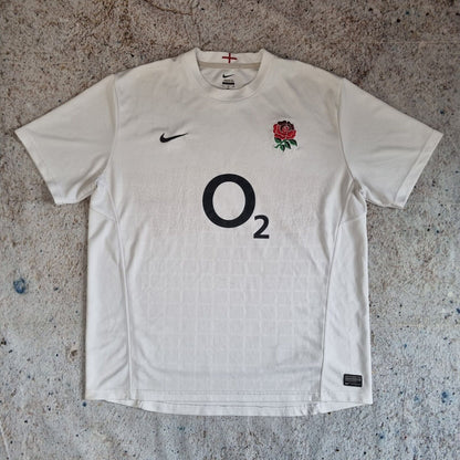 Nike ENGLAND Rugby Home Shirt Jersey Mens XL 2011 White O2