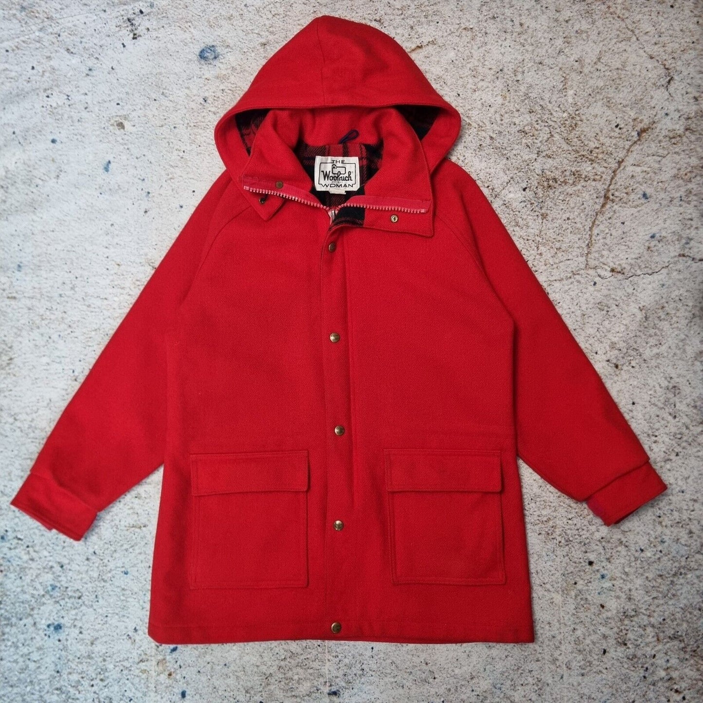 Woolrich Wool Parka Coat - Red WOMENS Size M