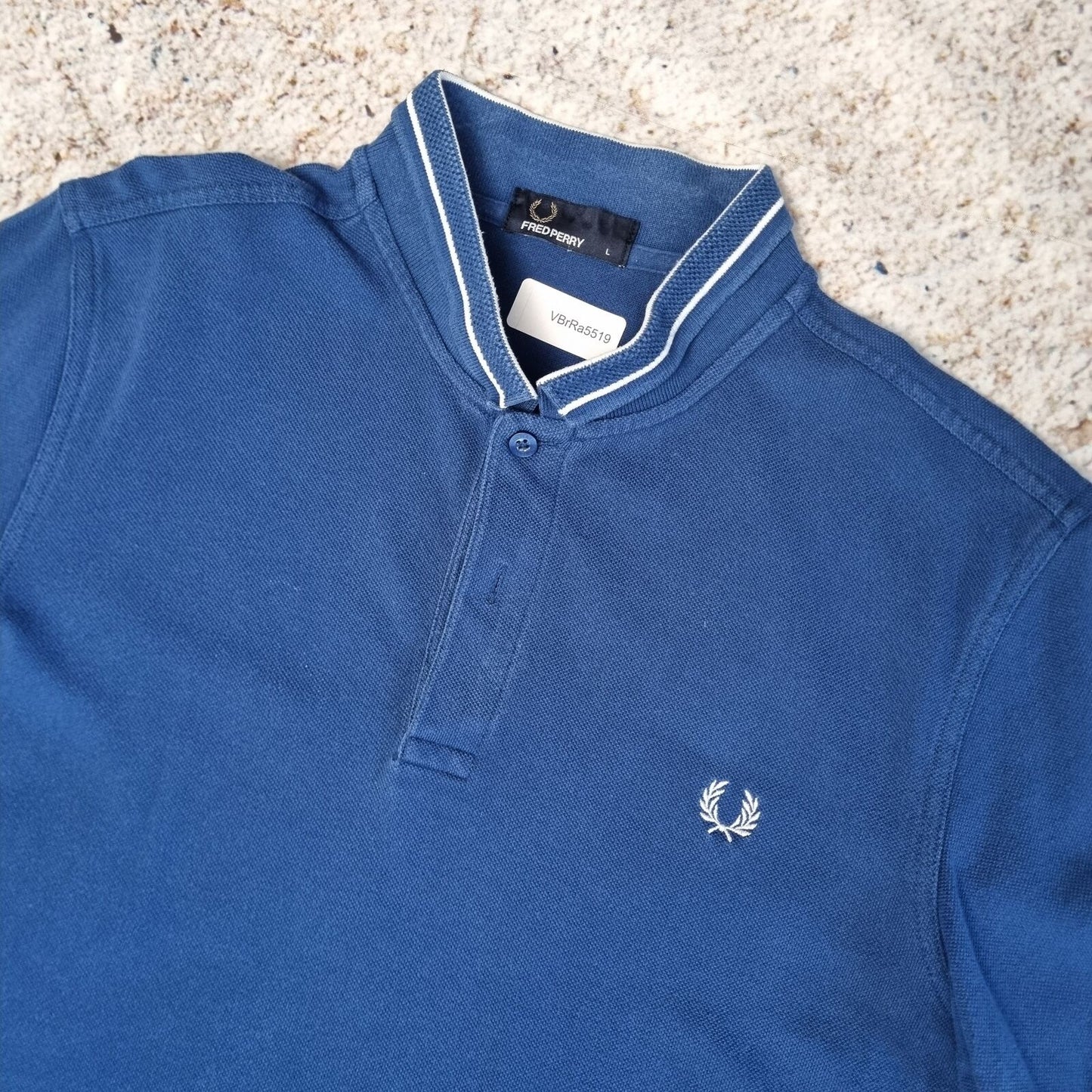 Fred Perry POLO SHIRT WHITE BLUE DETAILING - Blue - Size L