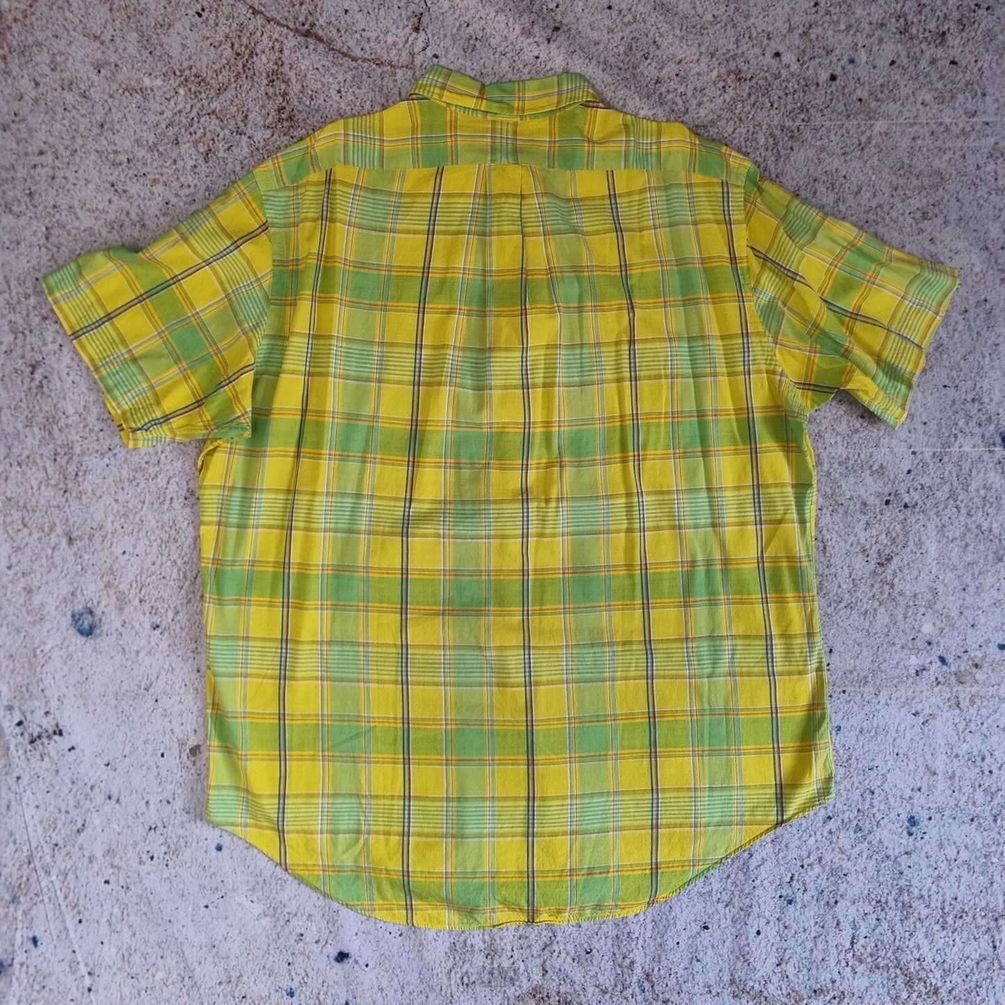 Ralph Lauren OXFORD SHIRT CLASSIC FIT CHECK SHORT SLEEVE - Yellow - Size XL