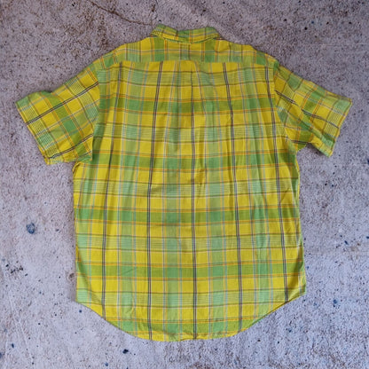 Ralph Lauren OXFORD SHIRT CLASSIC FIT CHECK SHORT SLEEVE - Yellow - Size XL