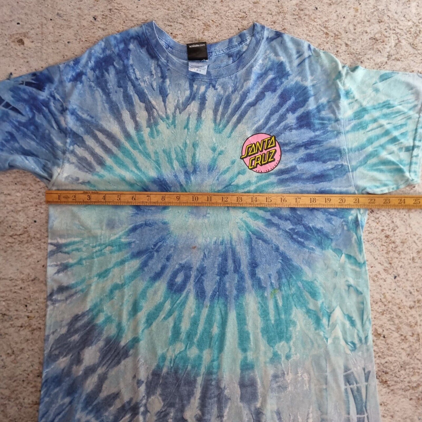 SANTA CRUZ SKATEBOARDS TIE DYE S/S TEE  BLACK T-SHIRT SIZE L