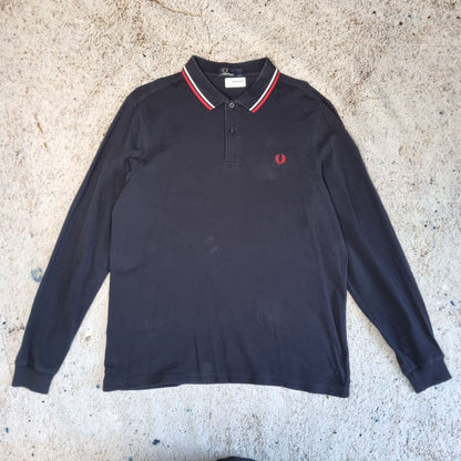 Fred Perry POLO SHIRT LONG SLEEVE - Blue - Size L