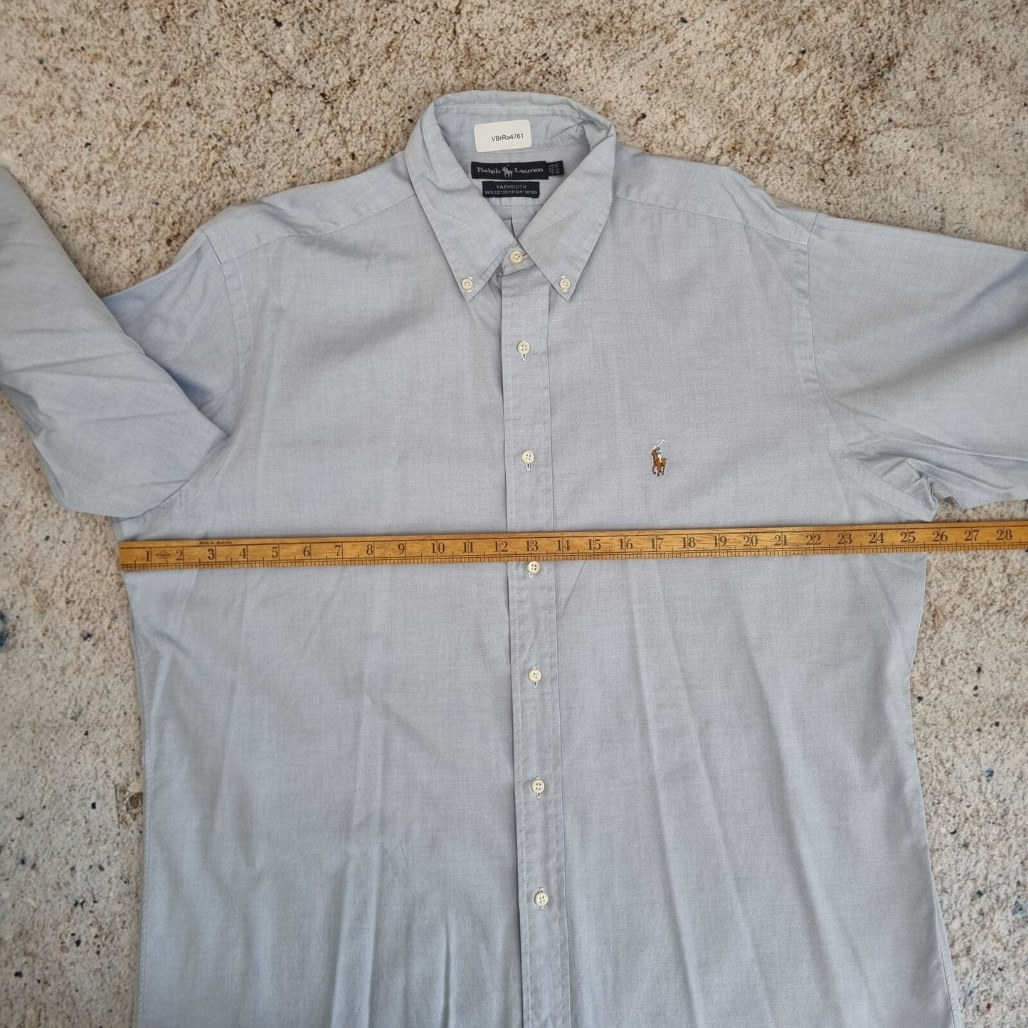 Ralph Lauren OXFORD SHIRT YARMOUTH PINPOINT OXFORD PLAIN - Blue - Size 14.5