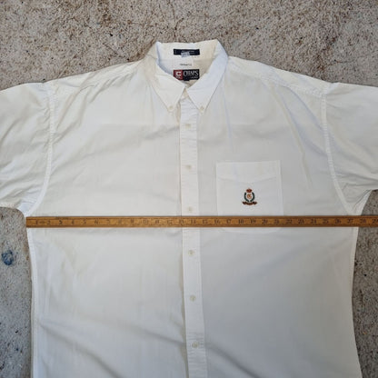 Chaps Ralph Lauren OXFORD SHIRT SHORT SLEEVE PLAIN - White - Size XL