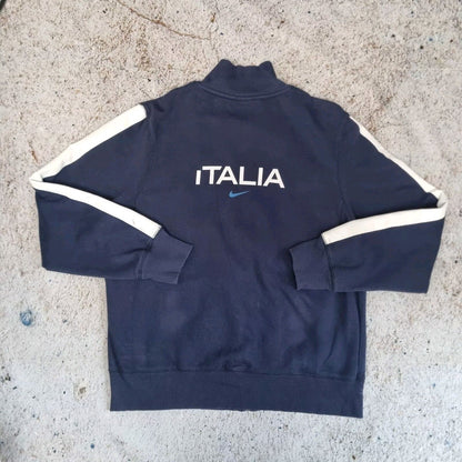 NIKE ITALIA ITALY VINTAGE TRACKSUIT JACKET FULL ZIP SIZE SMALL NAVY BLUE Y2K