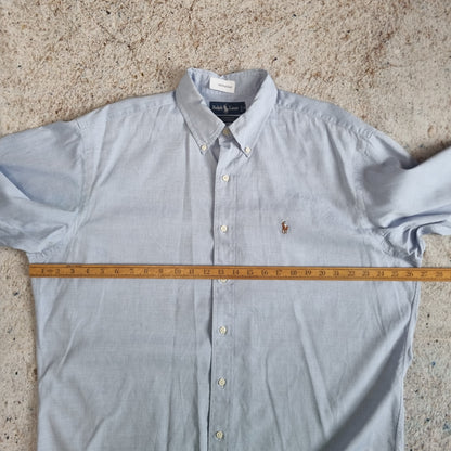 Ralph Lauren OXFORD SHIRT YARMOUTH PINPOINT 35 - Blue - Size 16.5