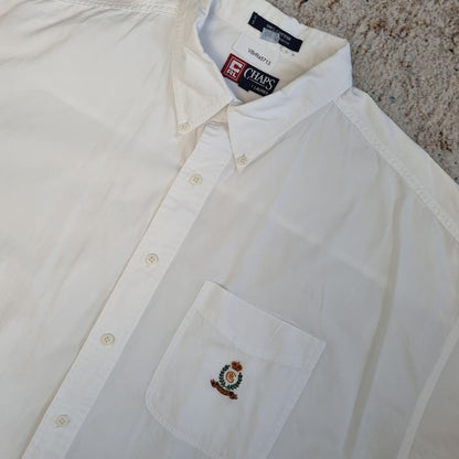 Chaps Ralph Lauren OXFORD SHIRT SHORT SLEEVE PLAIN - White - Size XL