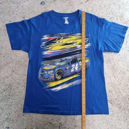 Nascar MOTORSPORTS Chase Elliott #24 Graphic Print Car Mens T-Shirt Blue USA L