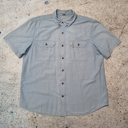 Carhartt WORK WEAR SHIRT SHORT SLEEVE PLAIN- Blue - Size XL