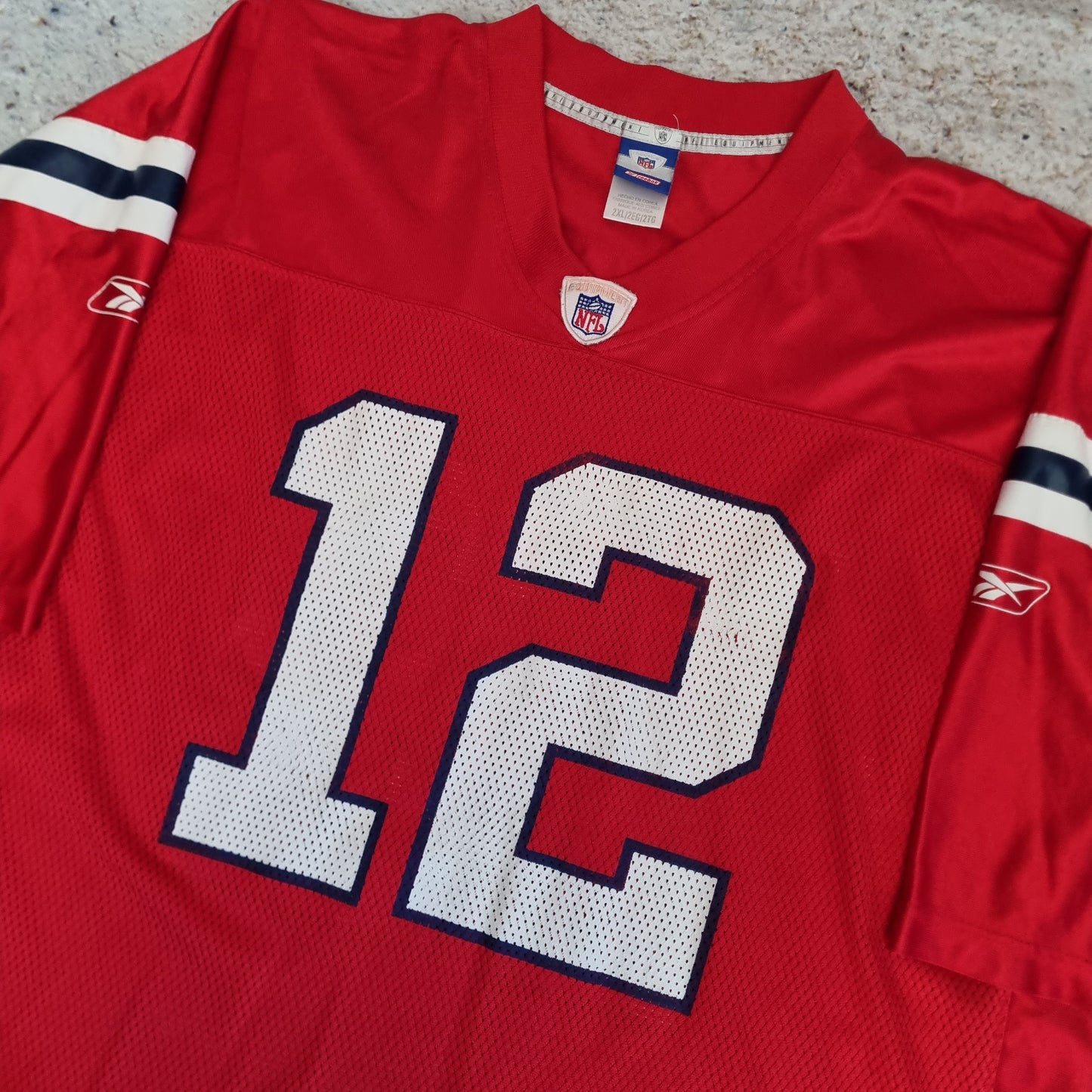 Reebok New England Patriots NFL Jersey Football Tom Brady #12 - Red - Size XXL