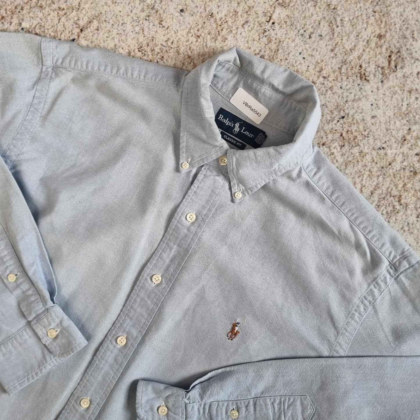 Ralph Lauren OXFORD SHIRT CLASSIC FIT 32/33 PLAIN - Blue - Size 17