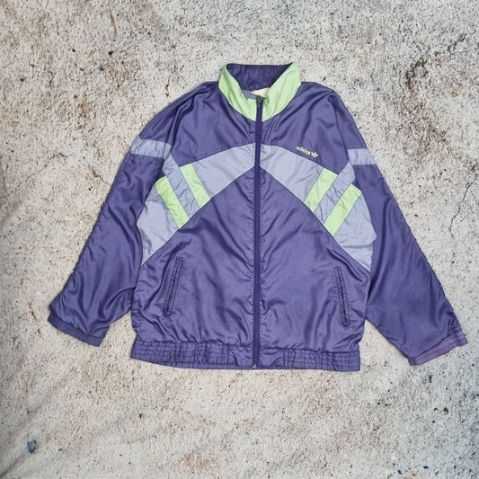 Adidas Track Jacket 90s Full Zip Vintage Windbreaker Purple Green Mens Size M