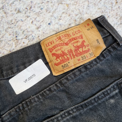 LEVI'S 501 JEANS DENIM STRAIGHT LEG  - Size W35 L30 - Black